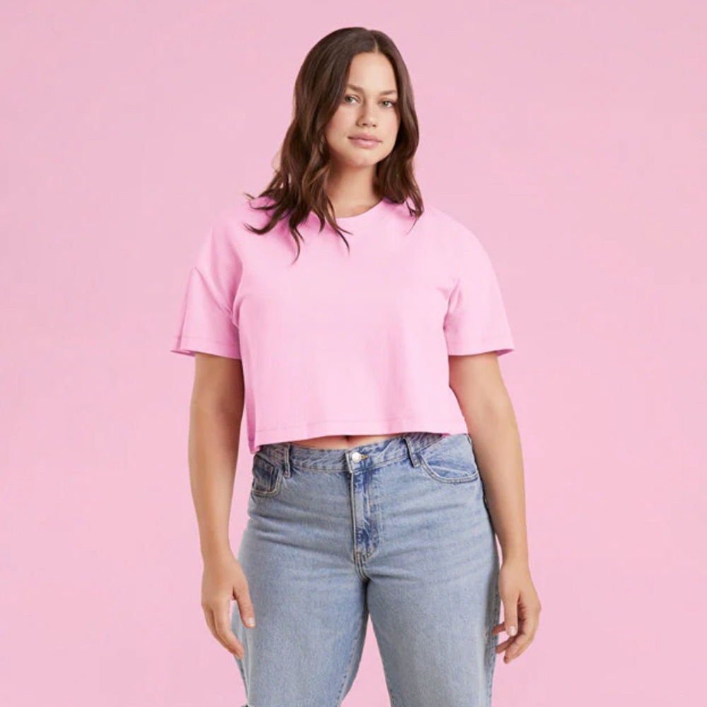 Nuuds limited edition bubblegum cropped tee